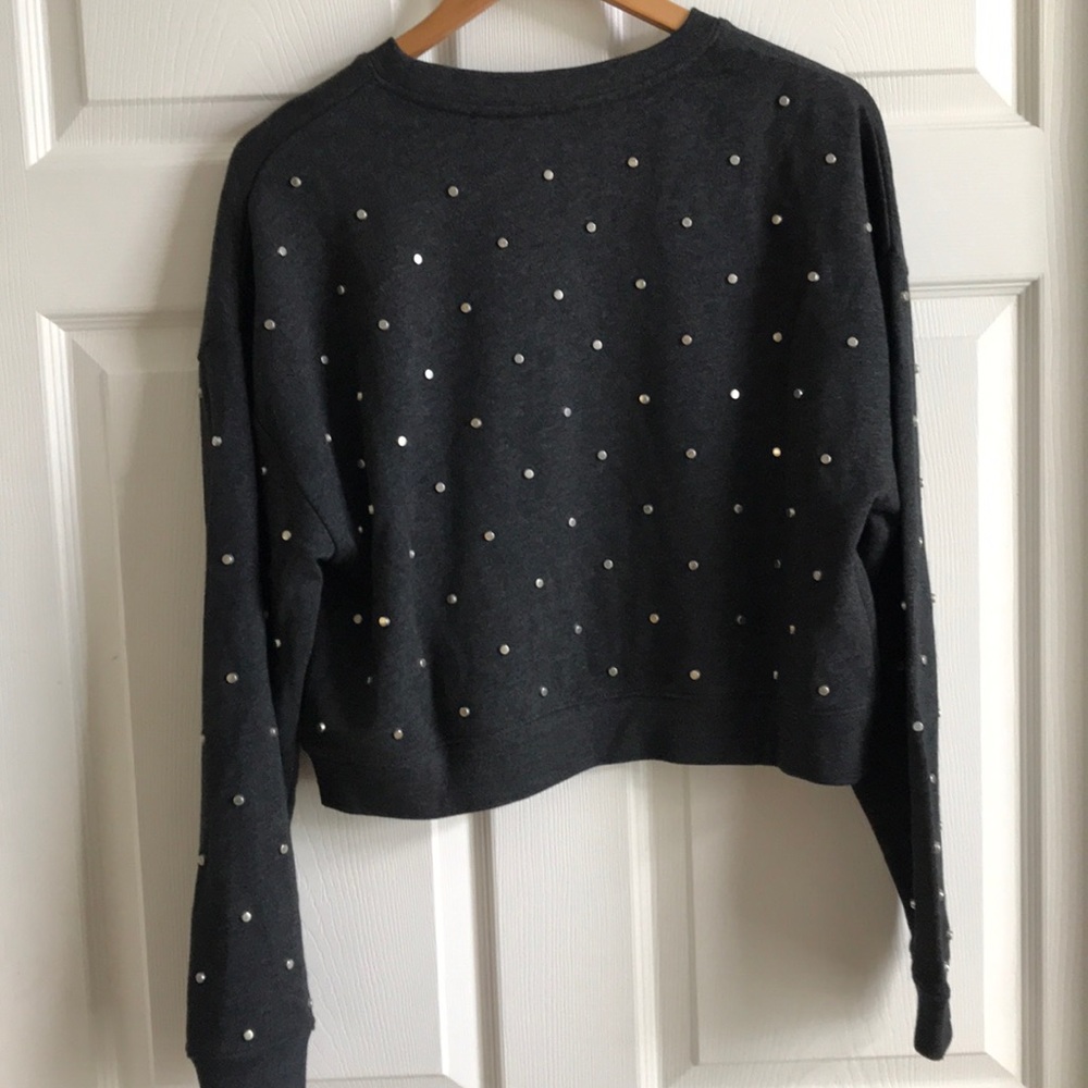 BELLE VERE Cropped‎ Studded sweatshirt / SZ S - Picture 5 of 5